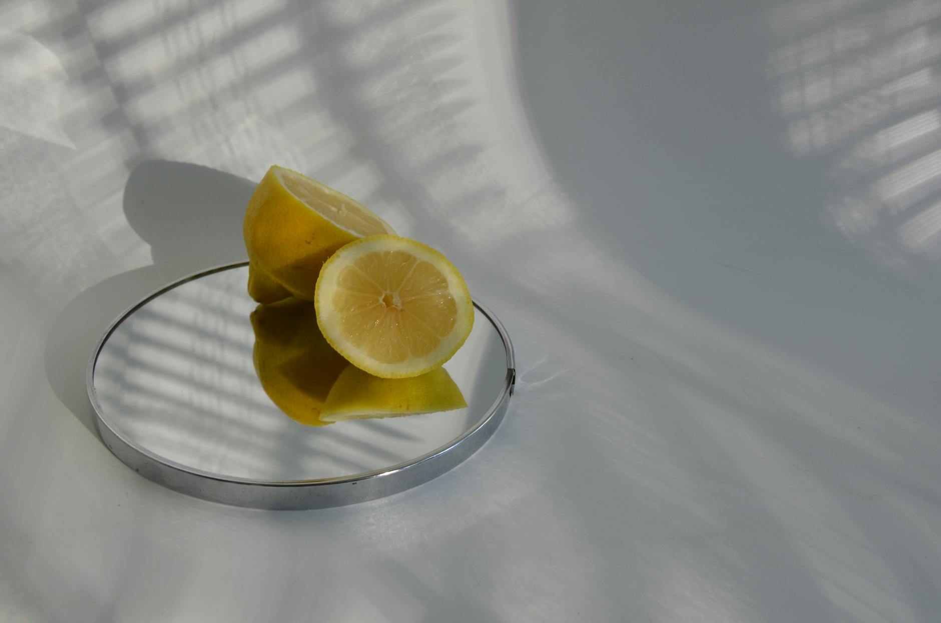 Person holding a fresh lemon at a dining table, symbolizing natural exploration and discovery